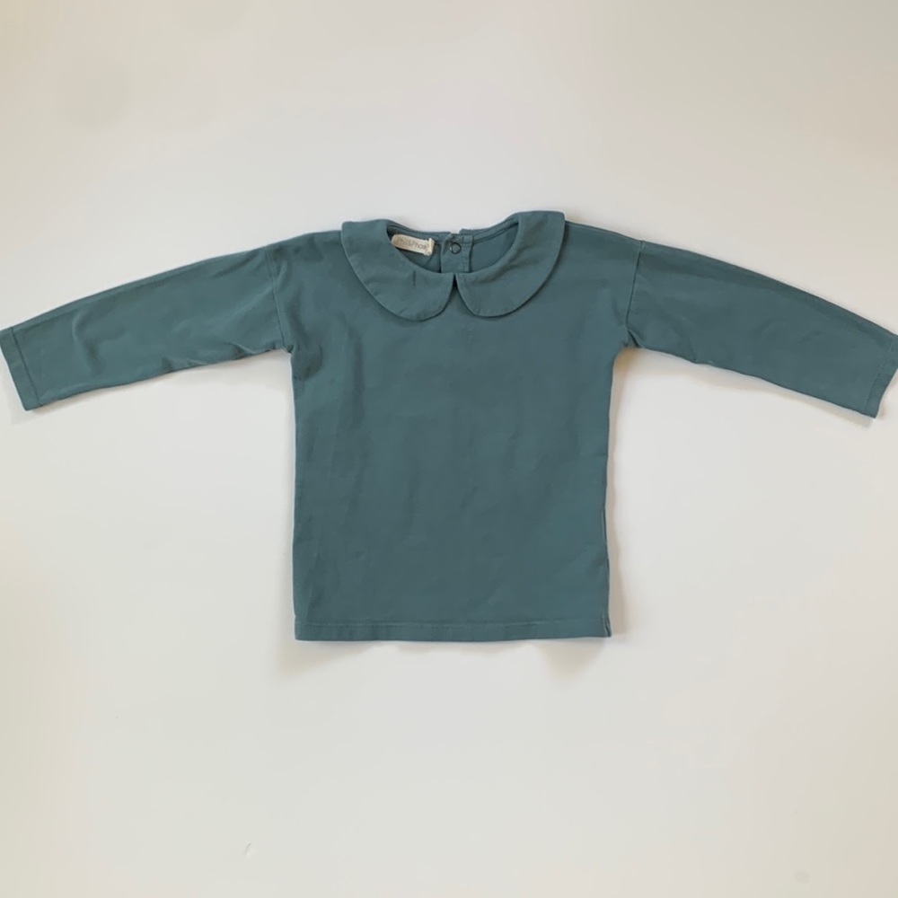 Phil & Phae L/S Balsam Blue Collar T-shirt 18M